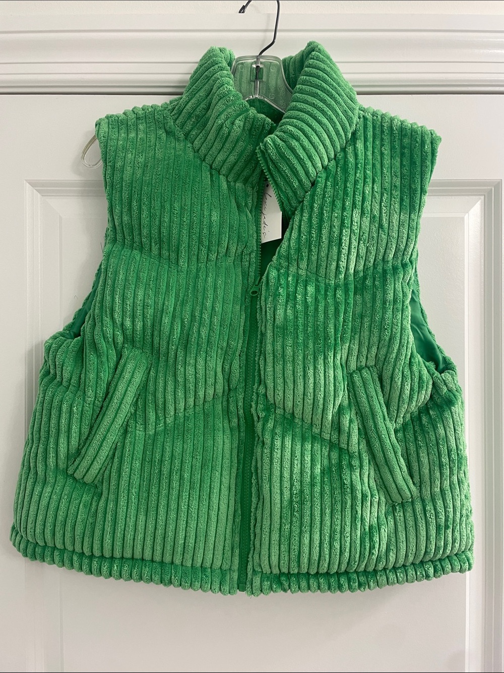 NWT Green Corduroy Puffer Vest